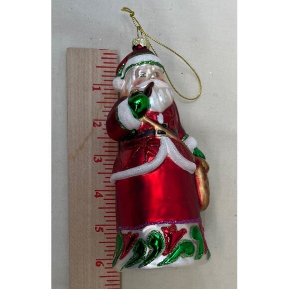 2012 Jim Shore Holiday Living Dashaway Santa Glass Christmas Ornament 0388664 - Picture 10 of 10